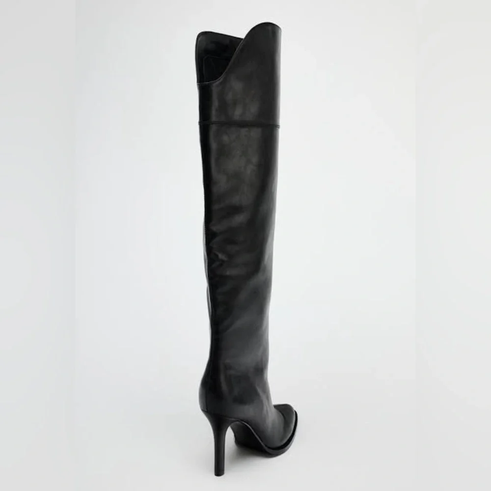 ZARA NWT! XL OVER‎ THE KNEE HEELED BOOTS